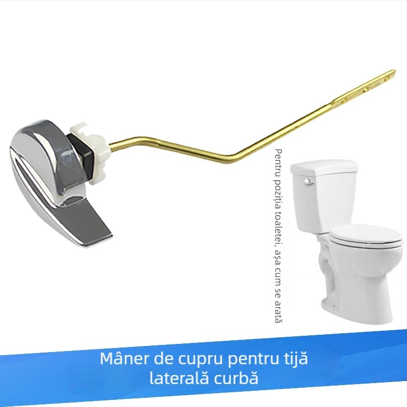 Cheie pentru spălarea rezervorului de toaletă | materiale: cupru, ABS, aliat de zinc, tijă din cupru groasă | Acțiune: comutator | Capacitate de spălare: 6