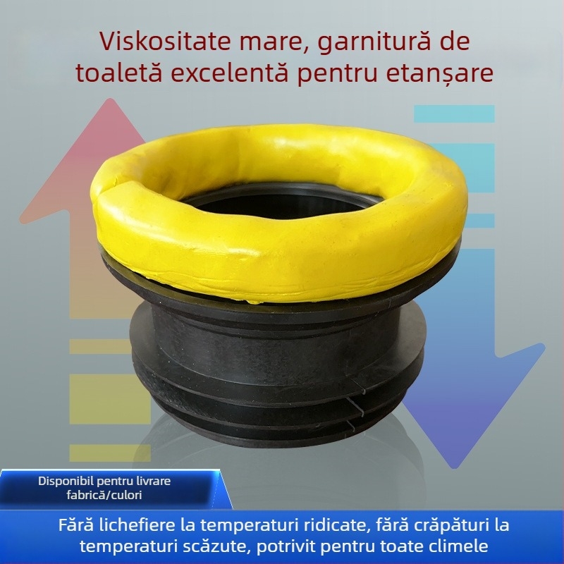 Etanșare pentru flanșa de toaletă – inel gros de cauciuc, anti-miros, etanșare integrată, conectare, stil modern minimalist, serviciu de instalare disponibil