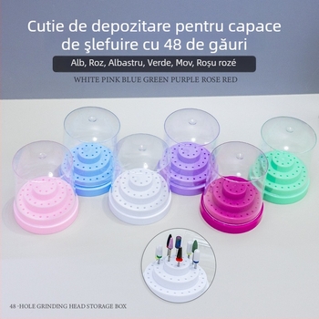 Cutie de depozitare și afișare pentru capete de frezat unghii, 48 găuri, organizator de birou, 0,08 kg, brand A makeup is beautiful