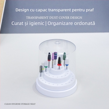 Cutie de depozitare și afișare pentru capete de frezat unghii, 48 găuri, organizator de birou, 0,08 kg, brand A makeup is beautiful