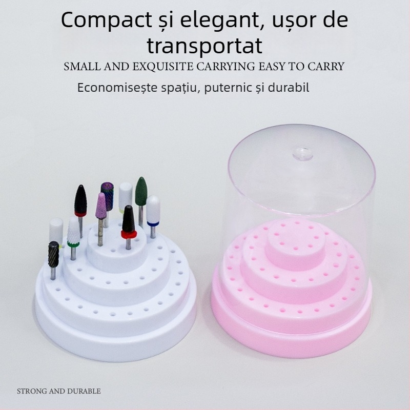 Cutie de depozitare și afișare pentru capete de frezat unghii, 48 găuri, organizator de birou, 0,08 kg, brand A makeup is beautiful