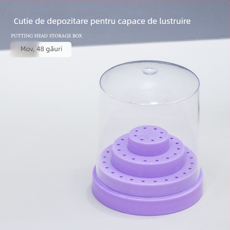 Cutie de depozitare și afișare pentru capete de frezat unghii, 48 găuri, organizator de birou, 0,08 kg, brand A makeup is beautiful