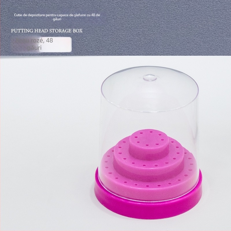 Cutie de depozitare și afișare pentru capete de frezat unghii, 48 găuri, organizator de birou, 0,08 kg, brand A makeup is beautiful