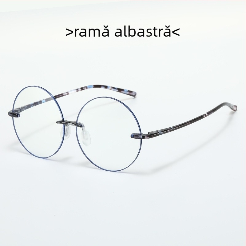 Ochelari de lectură cu protecție împotriva luminii albastre, HD, ramă rotundă, ultra-ușori, stil Arale, pentru femei