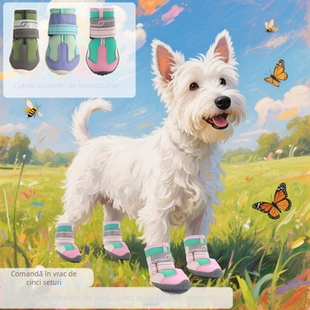 Pantofi pentru câini - Cauciuc, Anti-derapare, Rezistenți, Respirabili