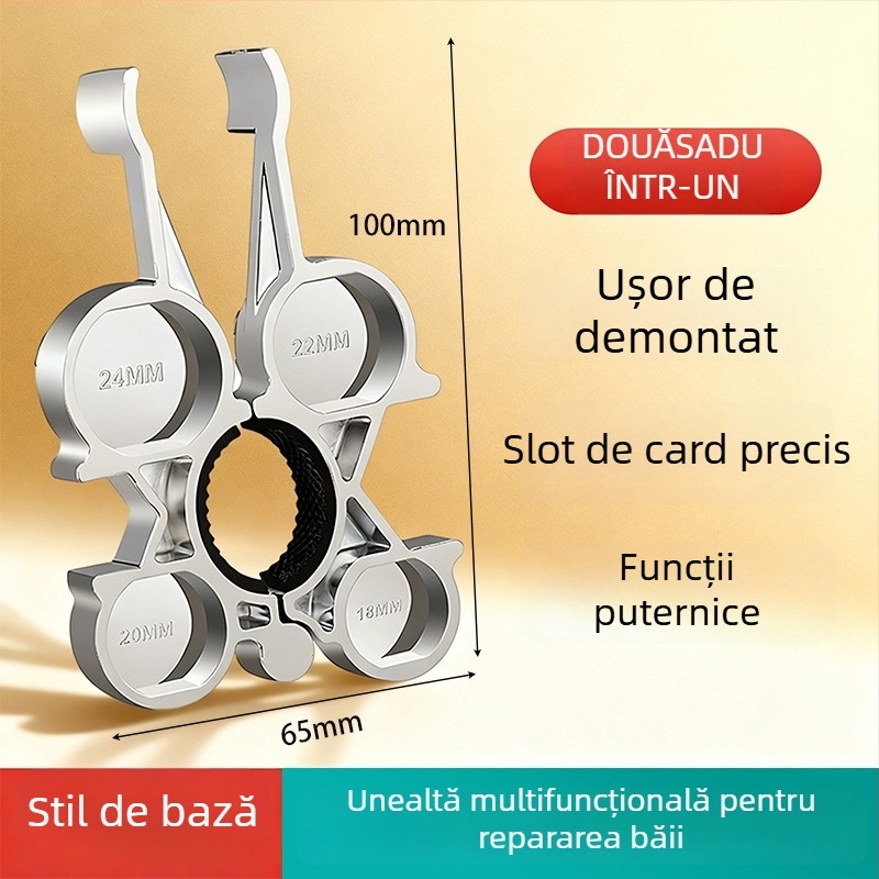 Cheie multifuncțională de reparații pentru bucătărie și baie – demontarea și instalarea aeratorului de robinet, aliaj, stil modern minimalist, rotație pentru utilizare