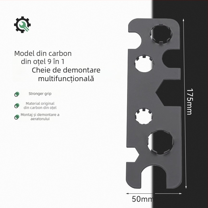 Cheie multifuncțională de reparații pentru bucătărie și baie – demontarea și instalarea aeratorului de robinet, aliaj, stil modern minimalist, rotație pentru utilizare