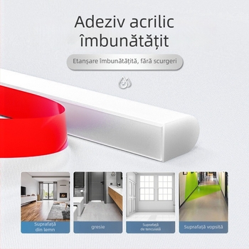 Bandă din silicon pentru reținerea apei – autoadezivă, baie modern-minimalistă, separare umed-uscat