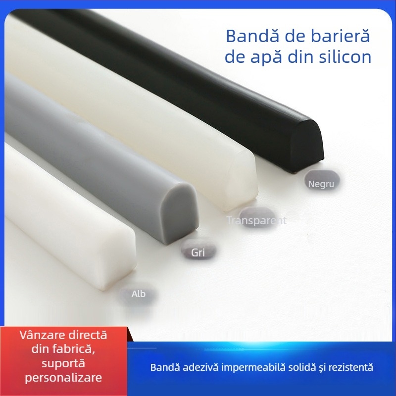 Bandă din silicon pentru reținerea apei – autoadezivă, baie modern-minimalistă, separare umed-uscat