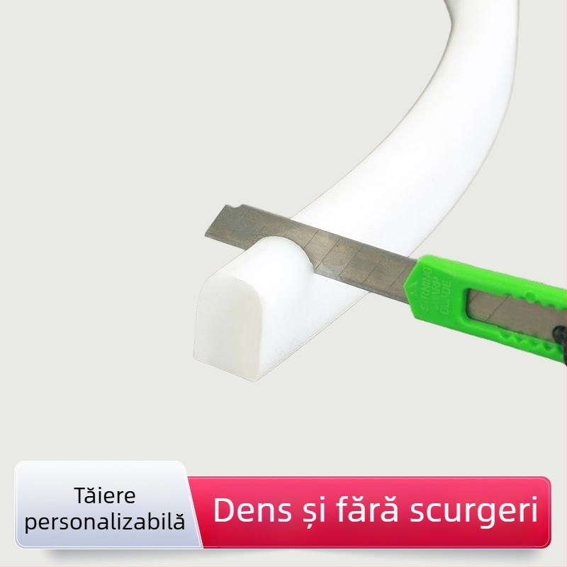 Bandă din silicon pentru reținerea apei – autoadezivă, baie modern-minimalistă, separare umed-uscat