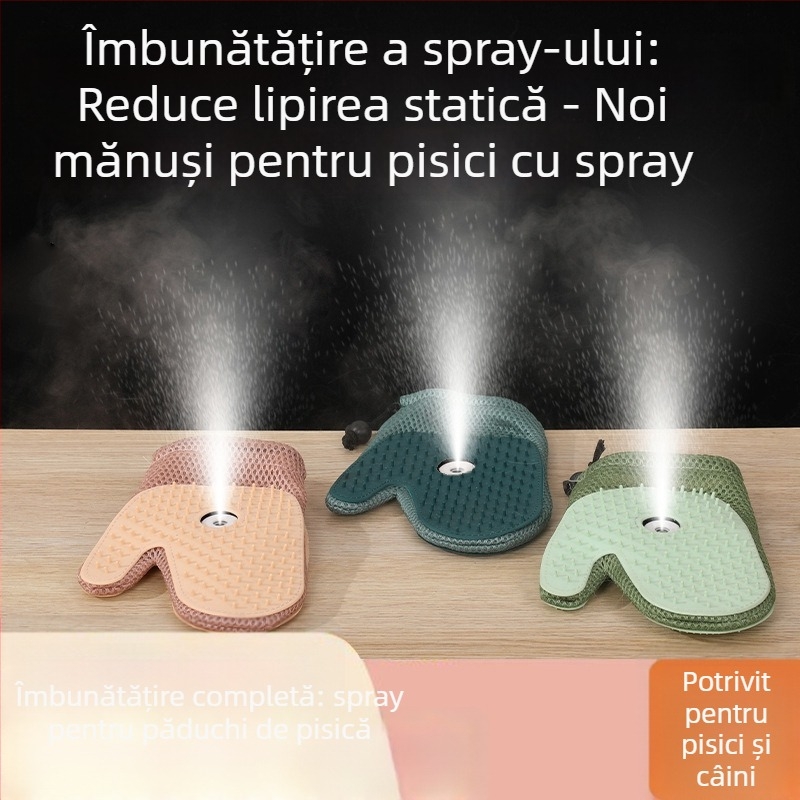 Mănuși pentru îndepărtarea părului de animale – anti-statice, descurcă noduri și masaj, potrivire universală, Material: TPR + țesătură