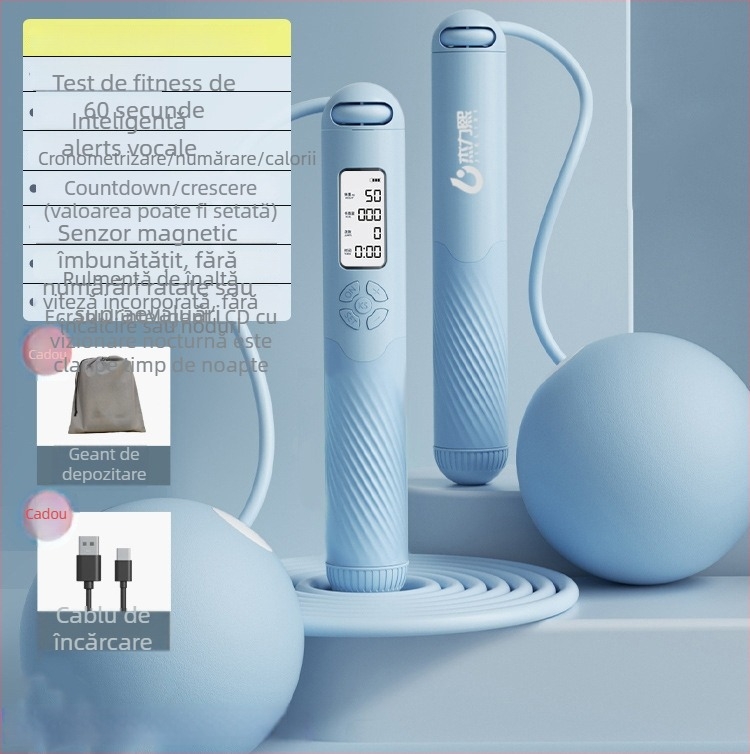Sfoară de sărit fără fir – numărătoare inteligentă, reîncărcabilă, 2,8 m, mânere ABS+TPR