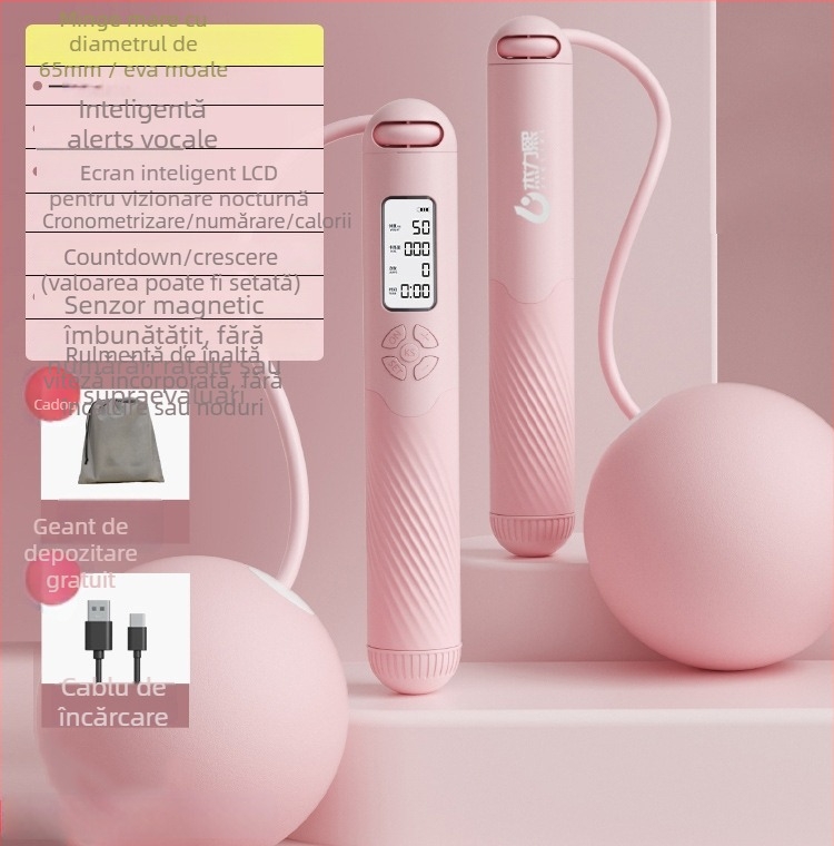 Sfoară de sărit fără fir – numărătoare inteligentă, reîncărcabilă, 2,8 m, mânere ABS+TPR