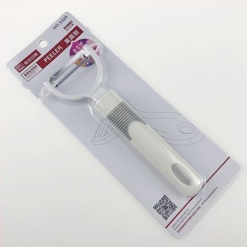 Peeler pentru fructe și legume – lamă din oțel inoxidabil, mâner din plastic; multifuncțional, trei în unu; lansat vara 2021