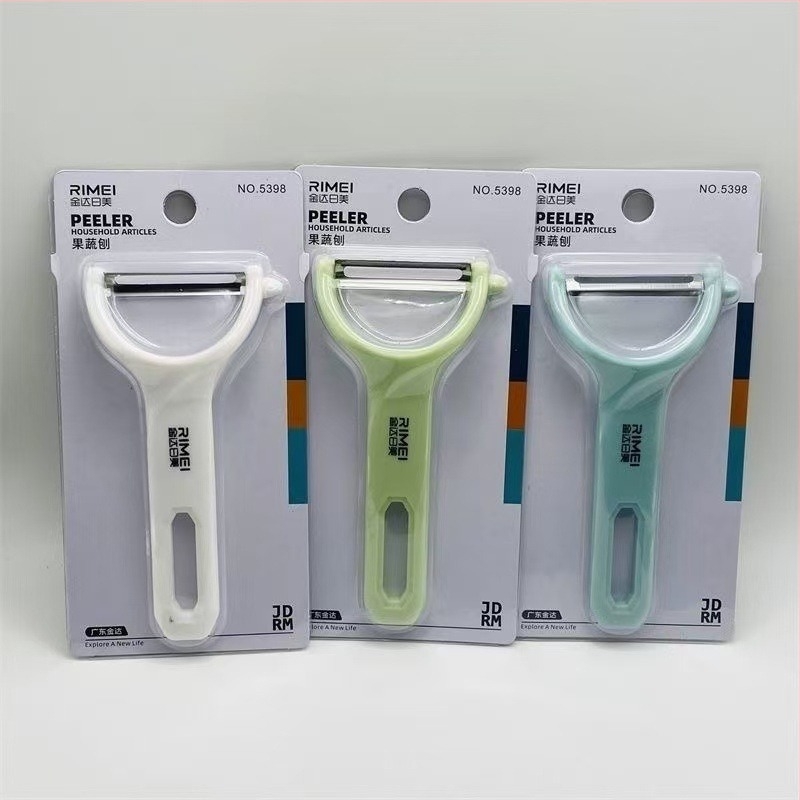 Peeler pentru fructe și legume – lamă din oțel inoxidabil, mâner din plastic; multifuncțional, trei în unu; lansat vara 2021