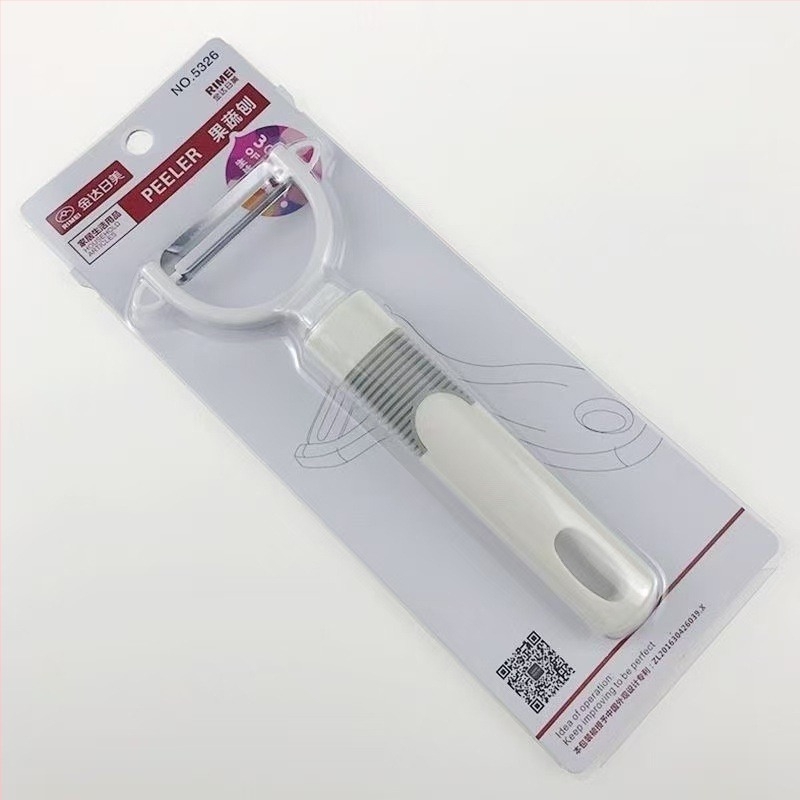 Peeler pentru fructe și legume – lamă din oțel inoxidabil, mâner din plastic; multifuncțional, trei în unu; lansat vara 2021