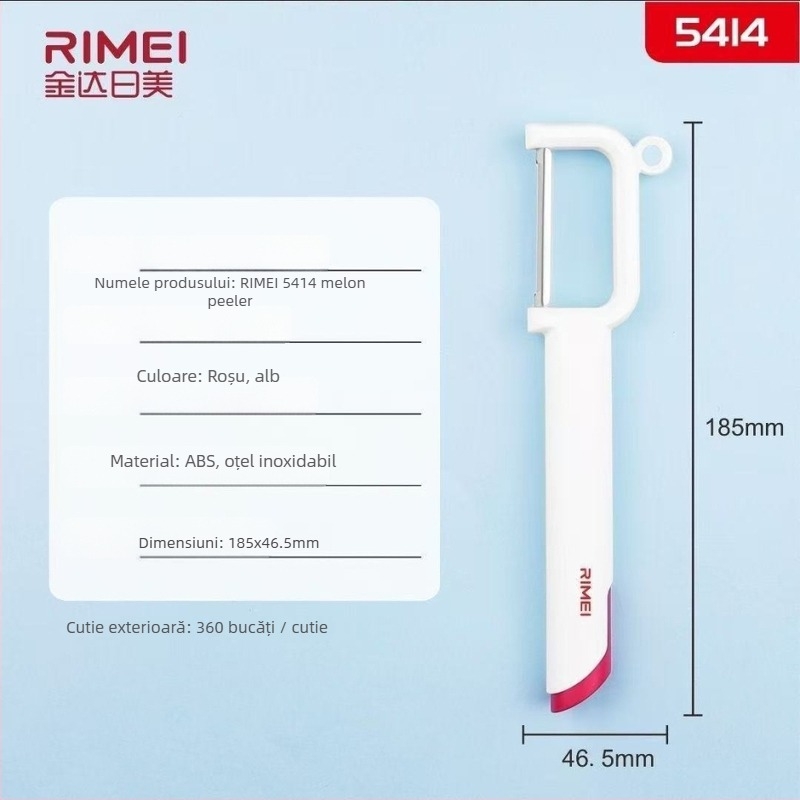 Peeler pentru fructe și legume – lamă din oțel inoxidabil, mâner din plastic; multifuncțional, trei în unu; lansat vara 2021
