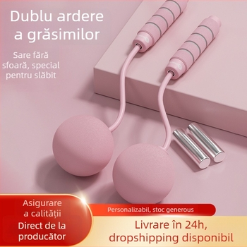Coardă de sărit fără fir, cu minge ponderată — material PVC; specificație: 3; potrivită pentru echipamente de fitness, tendințe sportive; nu pentru copii