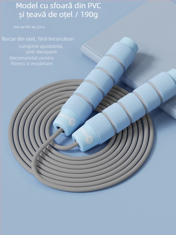 Coardă de sărit fără fir, cu minge ponderată — material PVC; specificație: 3; potrivită pentru echipamente de fitness, tendințe sportive; nu pentru copii