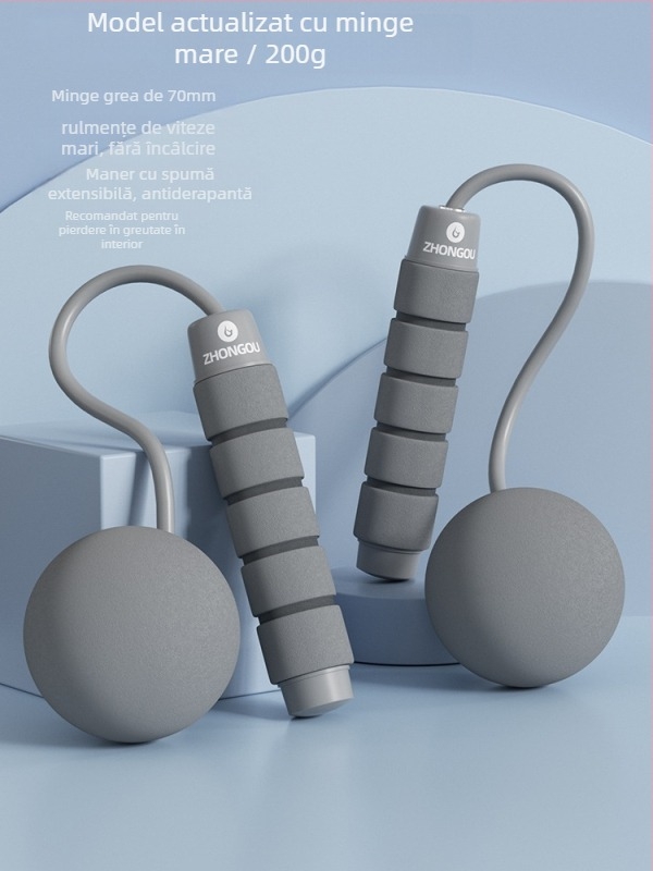Coardă de sărit fără fir, cu minge ponderată — material PVC; specificație: 3; potrivită pentru echipamente de fitness, tendințe sportive; nu pentru copii