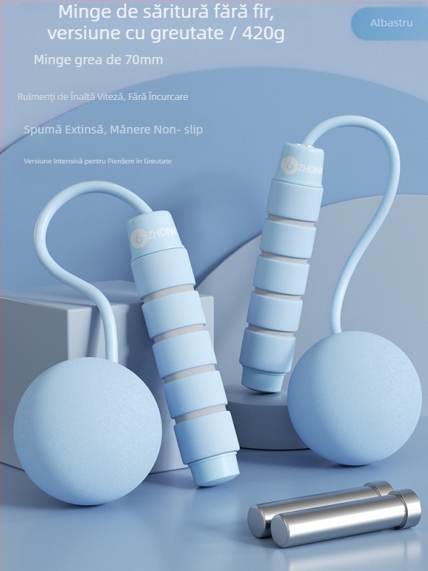 Coardă de sărit fără fir, cu minge ponderată — material PVC; specificație: 3; potrivită pentru echipamente de fitness, tendințe sportive; nu pentru copii