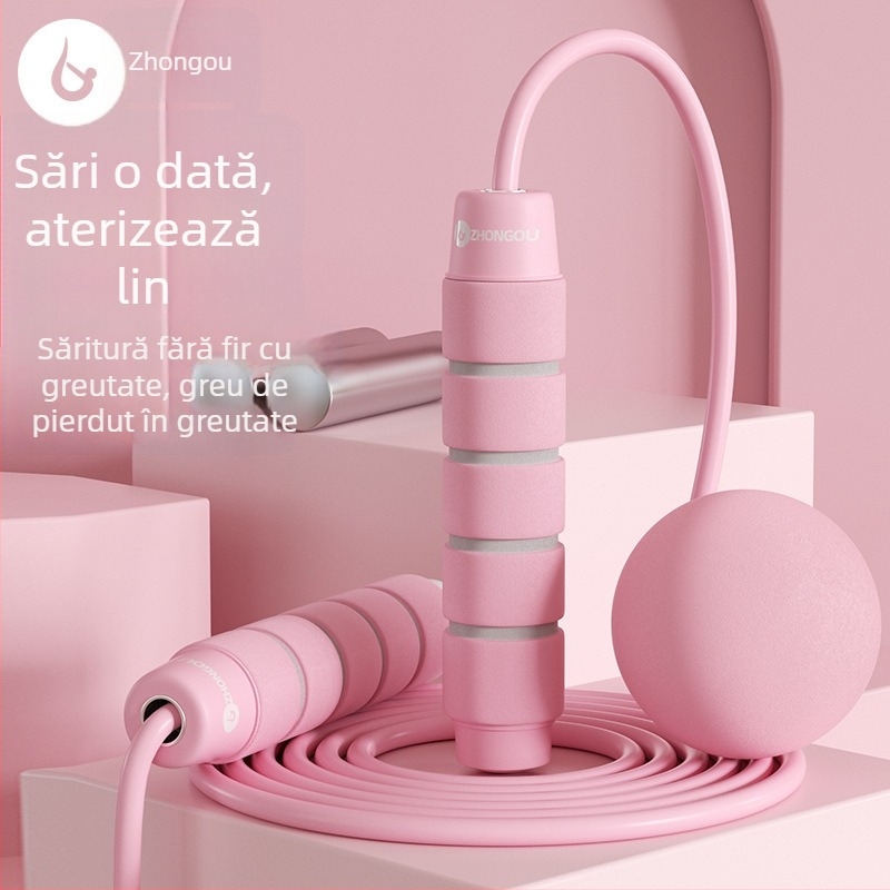 Coardă de sărit fără fir, cu minge ponderată — material PVC; specificație: 3; potrivită pentru echipamente de fitness, tendințe sportive; nu pentru copii