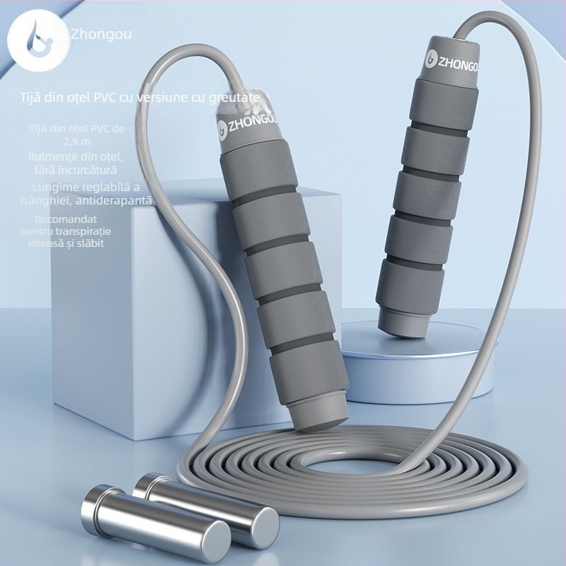 Coardă de sărit fără fir, cu minge ponderată — material PVC; specificație: 3; potrivită pentru echipamente de fitness, tendințe sportive; nu pentru copii