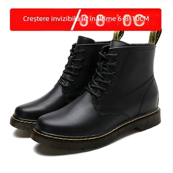 Ghete Martin cu creștere ascunsă de 10 cm, partea superioară PU, talpă din cauciuc, tibie medie