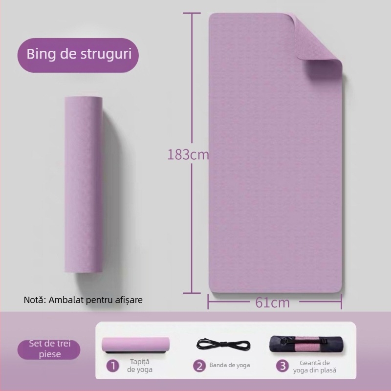 Saltea de yoga Amman, TPE, 6/8 mm, 500/560/700 g, culoare solidă