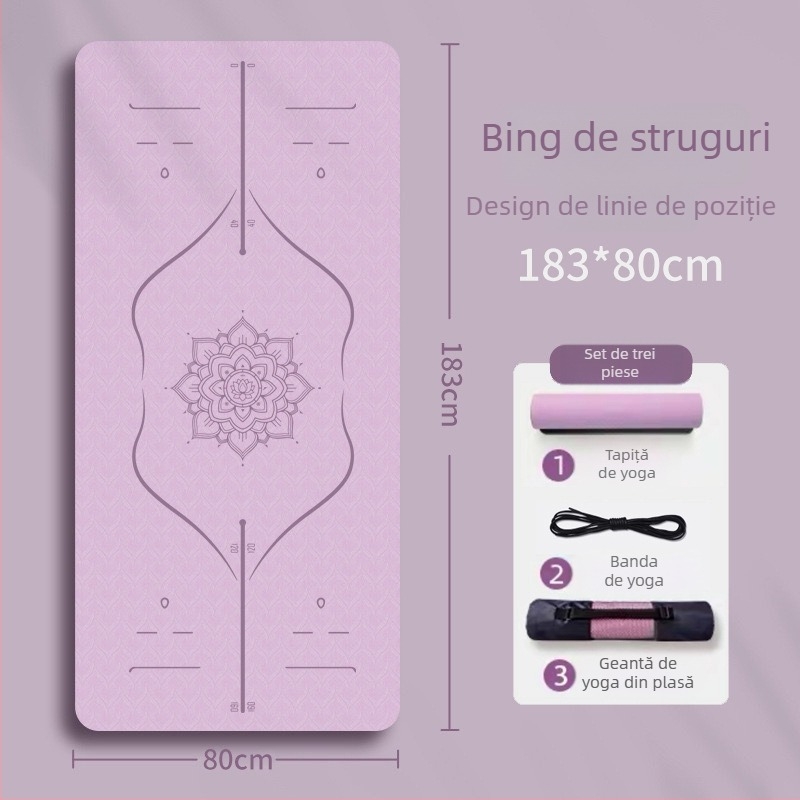 Saltea de yoga Amman, TPE, 6/8 mm, 500/560/700 g, culoare solidă