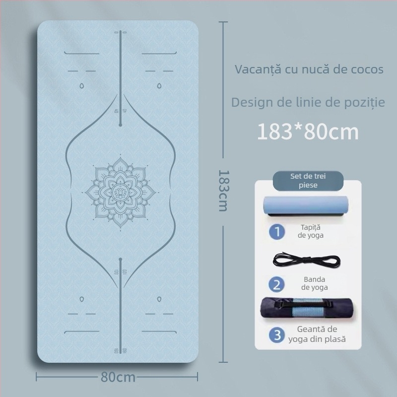 Saltea de yoga Amman, TPE, 6/8 mm, 500/560/700 g, culoare solidă