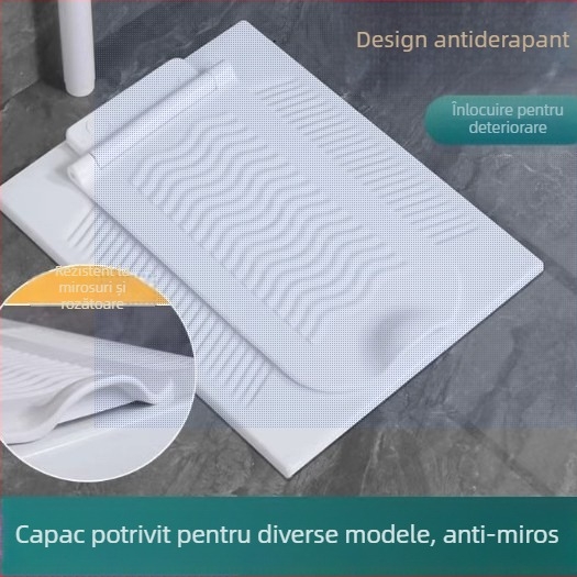 Capac de toaletă pentru WC de tip squat, ABS, cu rezervor de apă, drenaj frontal, logo OEM, design modern minimalist