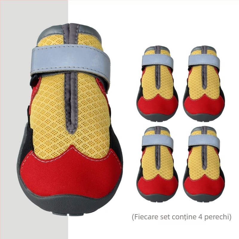 Pantofi pentru câini din cauciuc, talpă dură pentru exterior, antiderapante, rezistenți la uzură, pentru toate anotimpurile