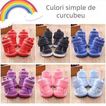 Pantofi pentru câini iarnă – antiderapant, din pânză, set de 4