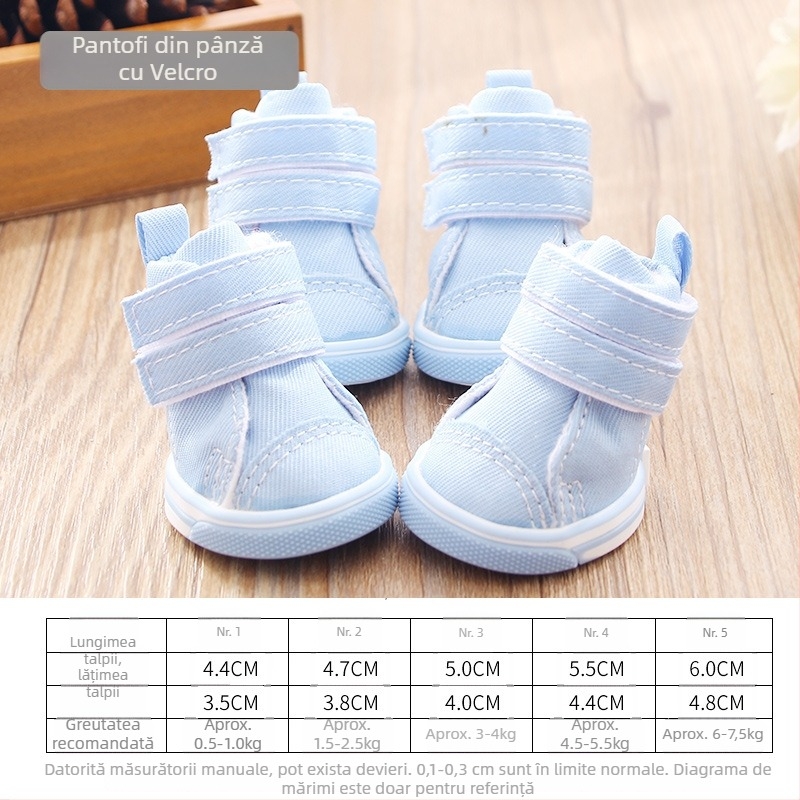 Pantofi pentru câini iarnă – antiderapant, din pânză, set de 4