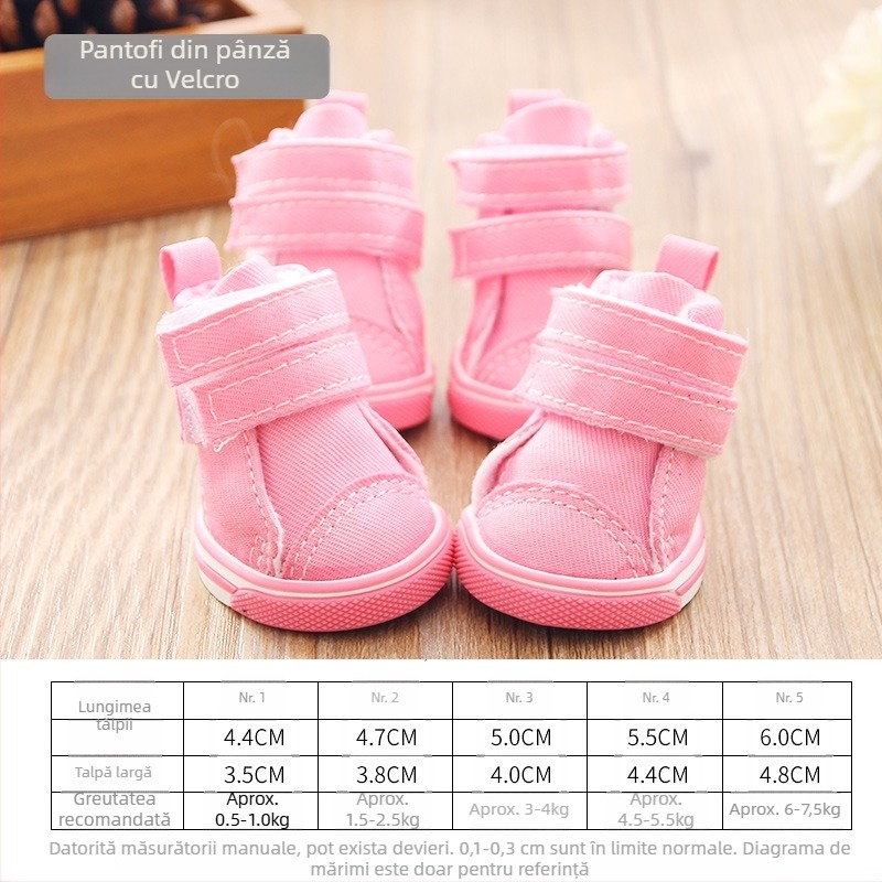 Pantofi pentru câini iarnă – antiderapant, din pânză, set de 4