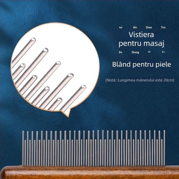 Pieptene pentru îngrijire feline, cu dinți fini pentru descurcare și îndepărtarea părului liber – instrument din oțel pentru îngrijirea blănii pisicilor cu păr lung