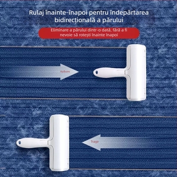 Cool Claw Perie Roll pentru animale de companie — îndepărtarea părului de la pisici și câini — ejectare păr cu un singur clic, cap pătrat, corp PP