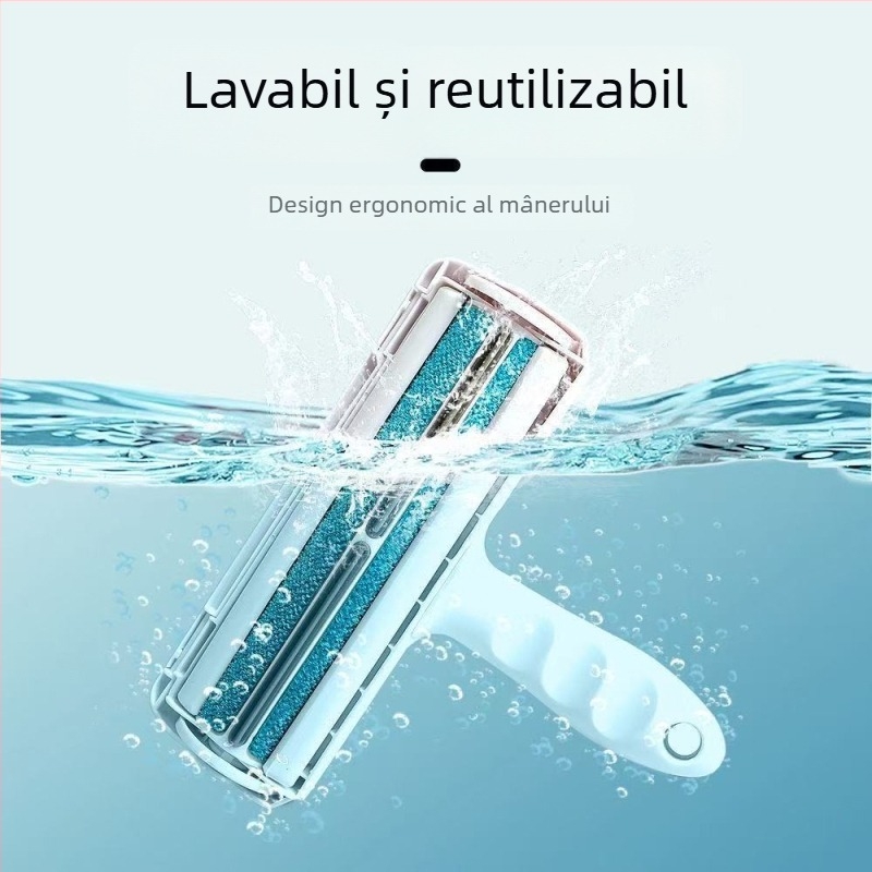 Cool Claw Perie Roll pentru animale de companie — îndepărtarea părului de la pisici și câini — ejectare păr cu un singur clic, cap pătrat, corp PP