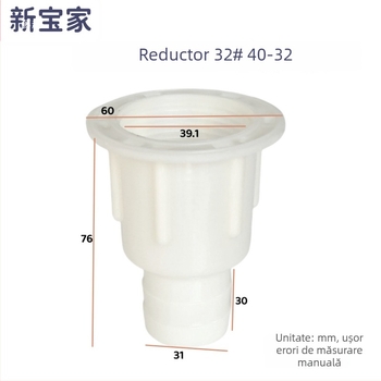 Interfață reductoare de scurgere pentru chiuveta de rufe – adaptor din plastic, conectare la conducta de canalizare, instalarea nu este inclusă