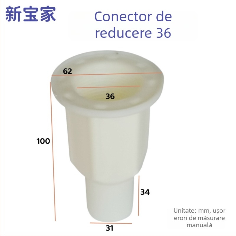 Interfață reductoare de scurgere pentru chiuveta de rufe – adaptor din plastic, conectare la conducta de canalizare, instalarea nu este inclusă