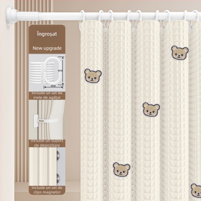 Set perdele de duș pentru baie — Material: bumbac și in; Stil: japonez și coreean; Model: 69850; Origine: Altă