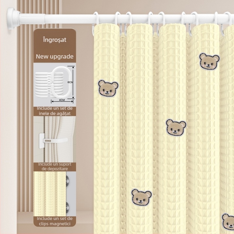 Set perdele de duș pentru baie — Material: bumbac și in; Stil: japonez și coreean; Model: 69850; Origine: Altă