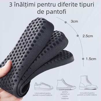 Talpă internă de creștere înălțime 3 cm, PVC, talpă integrală, model z10059, pentru unisex adulți, toate sezoanele
