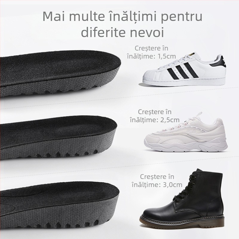 Talpă internă de creștere înălțime 3 cm, PVC, talpă integrală, model z10059, pentru unisex adulți, toate sezoanele