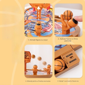 Joc de masă cu catapultă deget - construcție din plastic, declanșare cu degetul, dezvoltă coordonarea mână-ochi și interacțiunea părinte-copil; pentru 4–14 ani