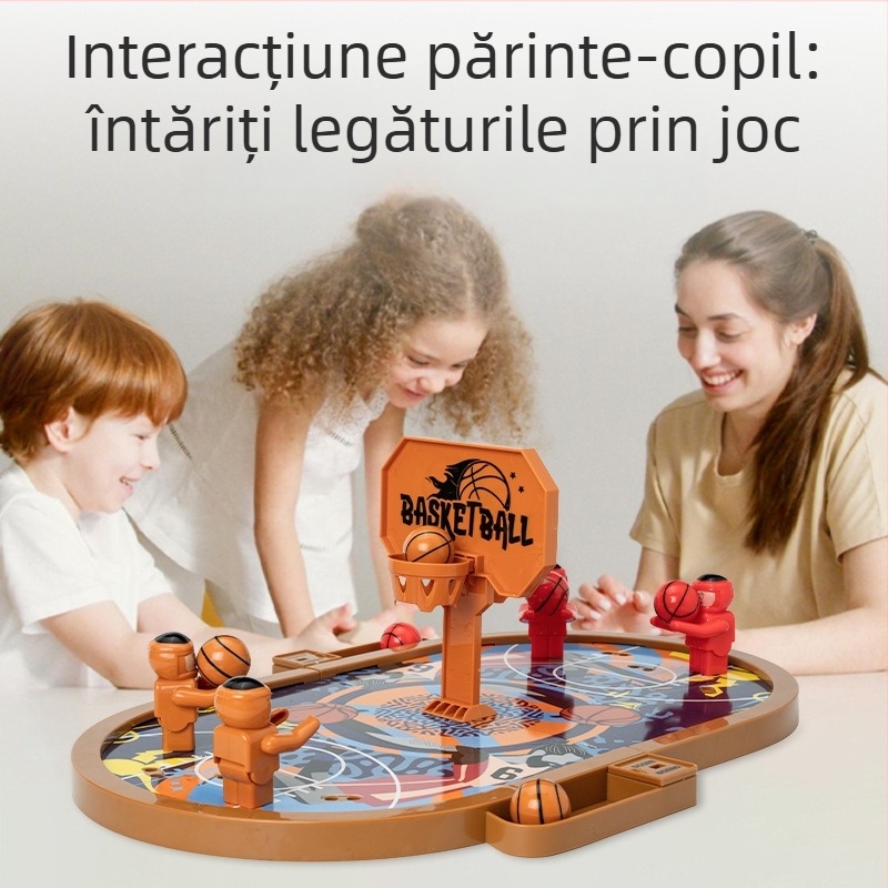 Joc de masă cu catapultă deget - construcție din plastic, declanșare cu degetul, dezvoltă coordonarea mână-ochi și interacțiunea părinte-copil; pentru 4–14 ani