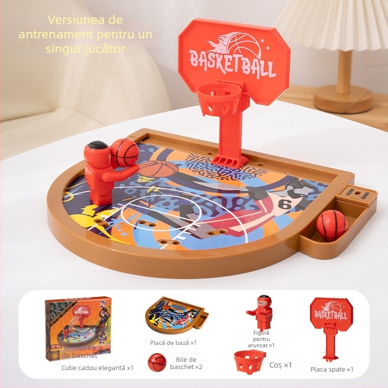 Joc de masă cu catapultă deget - construcție din plastic, declanșare cu degetul, dezvoltă coordonarea mână-ochi și interacțiunea părinte-copil; pentru 4–14 ani