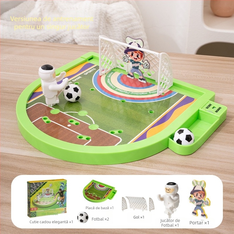 Joc de masă cu catapultă deget - construcție din plastic, declanșare cu degetul, dezvoltă coordonarea mână-ochi și interacțiunea părinte-copil; pentru 4–14 ani