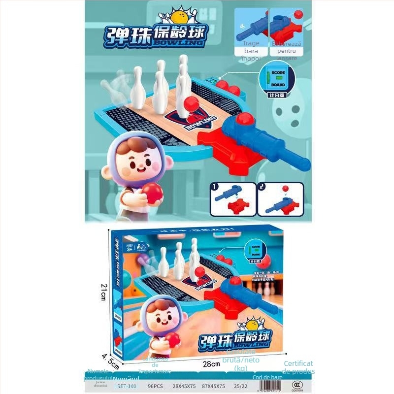 Joc de masă cu catapultă deget - construcție din plastic, declanșare cu degetul, dezvoltă coordonarea mână-ochi și interacțiunea părinte-copil; pentru 4–14 ani